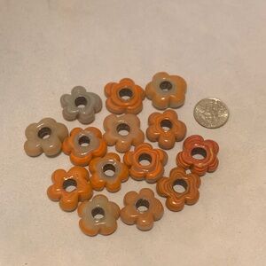 Handmade Flower Beads orange horizon